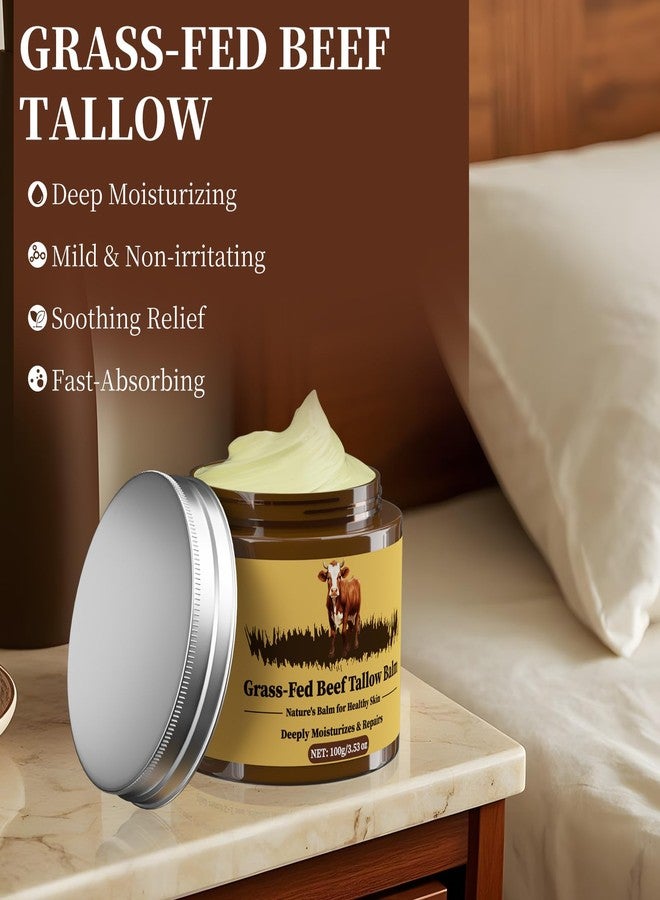 Oebitor Beef Tallow for Skin, Tallow and Honey Balm, Facial Moisturizer Cream, 100% Organic Grass Fed Whipped Beef Tallow Balm Deeply Moisturizing for Face & Body, Suitable For All Skin Types(3.53oz) - Image 5